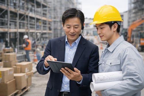 建設現場での協力的な会話