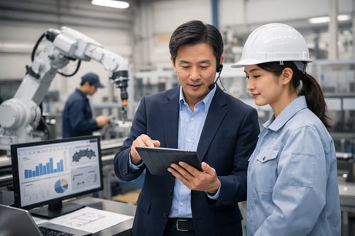 製造施設での共同作業